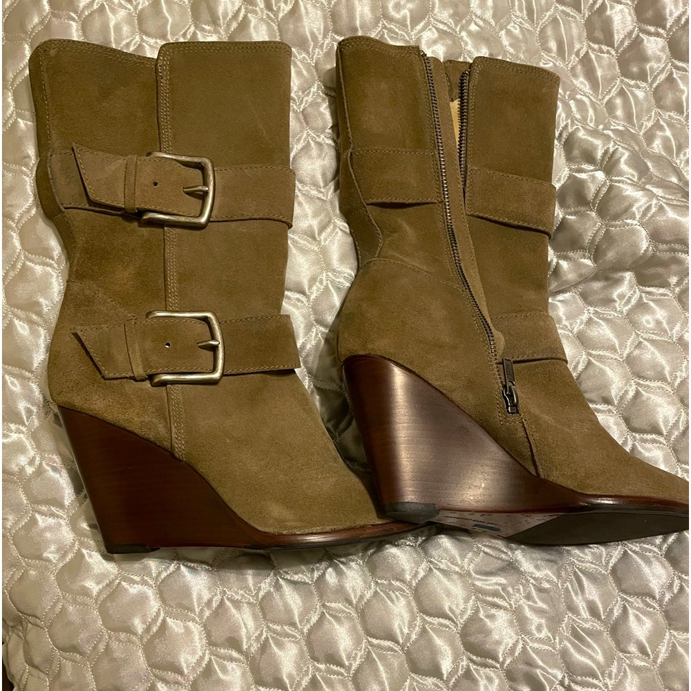 Frye Quarter length wedge heel bootie with silver hardware